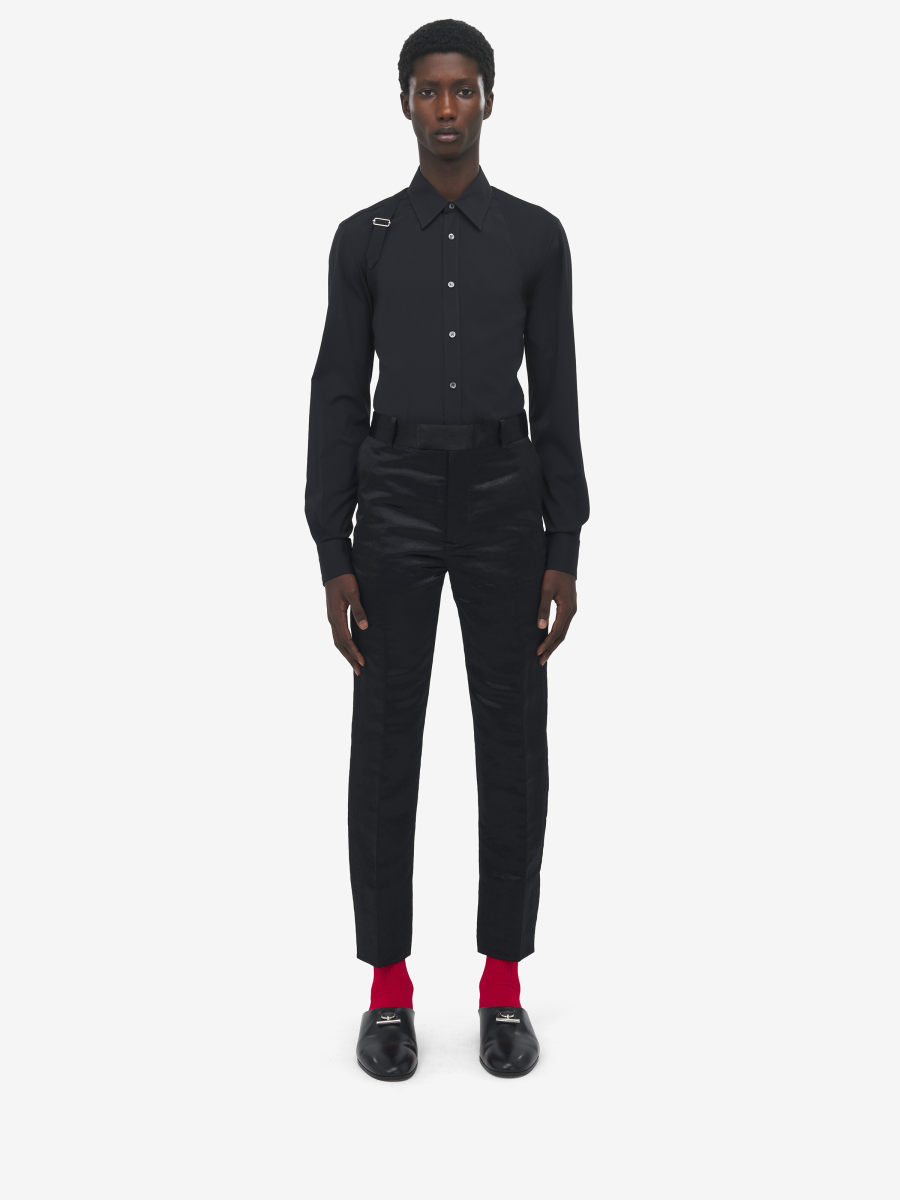 ALEXANDER MCQUEEN - Hammered Satin Cigarette Trousers - Item 821195QRACB1